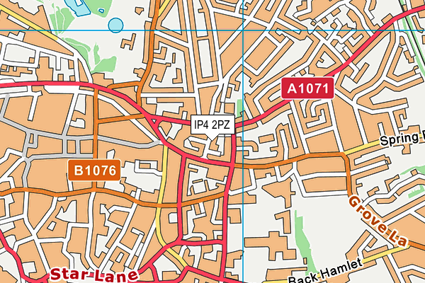 IP4 2PZ map - OS VectorMap District (Ordnance Survey)