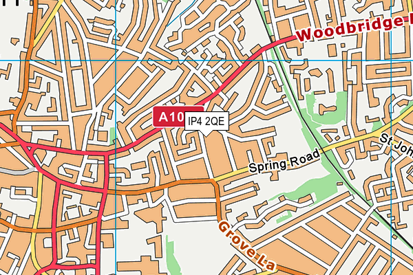 IP4 2QE map - OS VectorMap District (Ordnance Survey)