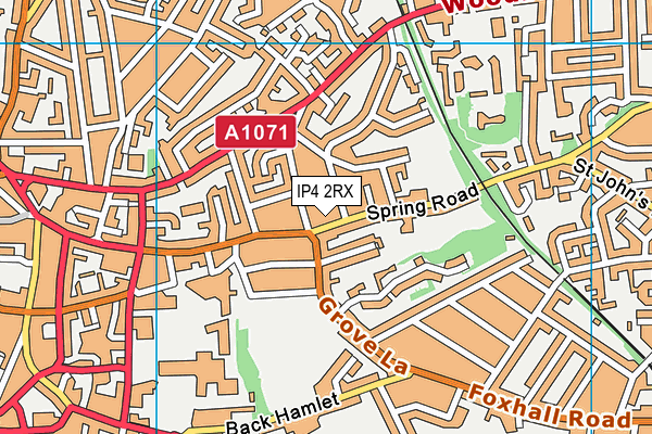 IP4 2RX map - OS VectorMap District (Ordnance Survey)