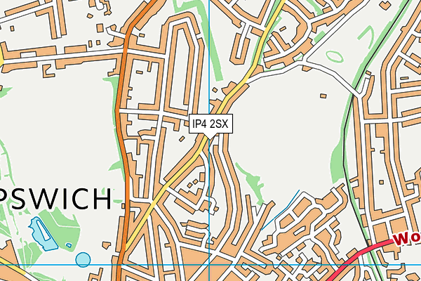 IP4 2SX map - OS VectorMap District (Ordnance Survey)