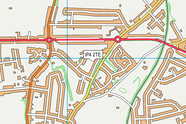 IP4 2TE map - OS VectorMap District (Ordnance Survey)