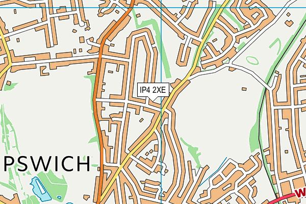 IP4 2XE map - OS VectorMap District (Ordnance Survey)