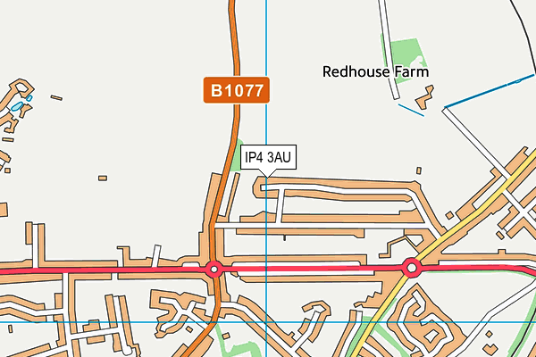 IP4 3AU map - OS VectorMap District (Ordnance Survey)