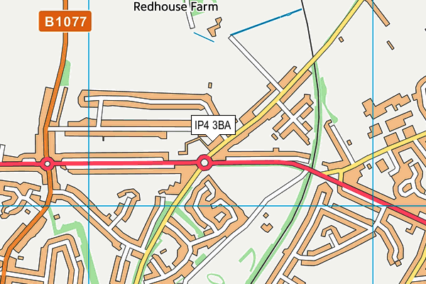 IP4 3BA map - OS VectorMap District (Ordnance Survey)