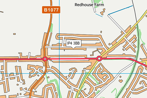 IP4 3BB map - OS VectorMap District (Ordnance Survey)