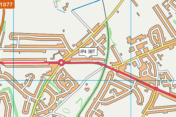 IP4 3BT map - OS VectorMap District (Ordnance Survey)