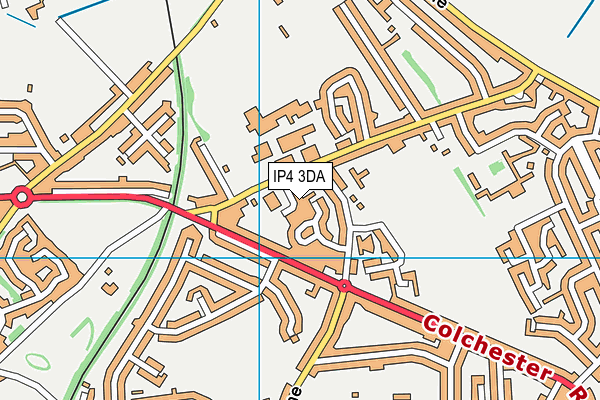 IP4 3DA map - OS VectorMap District (Ordnance Survey)