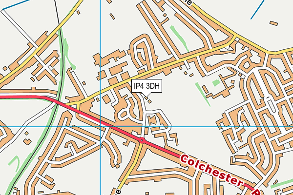 IP4 3DH map - OS VectorMap District (Ordnance Survey)