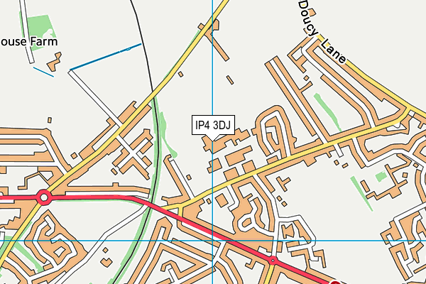 IP4 3DJ map - OS VectorMap District (Ordnance Survey)