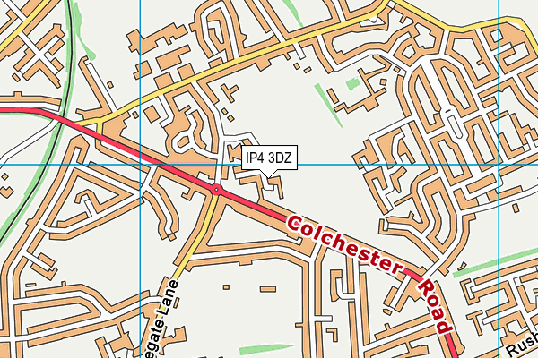 IP4 3DZ map - OS VectorMap District (Ordnance Survey)