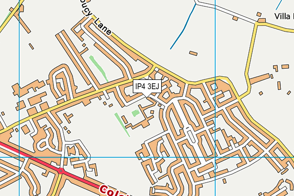 Rushmere Hall Primary School map (IP4 3EJ) - OS VectorMap District (Ordnance Survey)