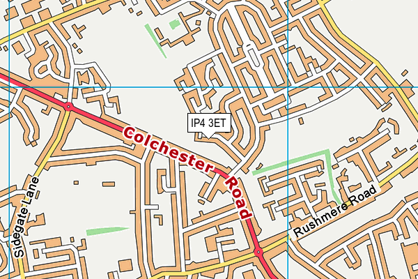 IP4 3ET map - OS VectorMap District (Ordnance Survey)