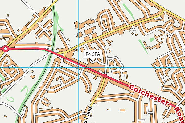 IP4 3FA map - OS VectorMap District (Ordnance Survey)