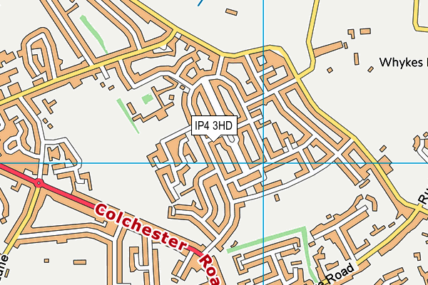IP4 3HD map - OS VectorMap District (Ordnance Survey)