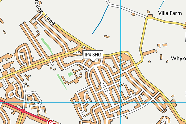 IP4 3HG map - OS VectorMap District (Ordnance Survey)