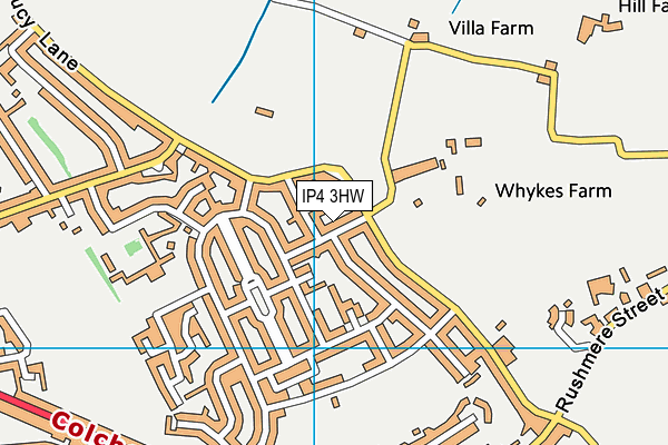 IP4 3HW map - OS VectorMap District (Ordnance Survey)