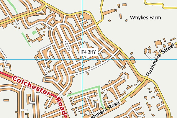 IP4 3HY map - OS VectorMap District (Ordnance Survey)