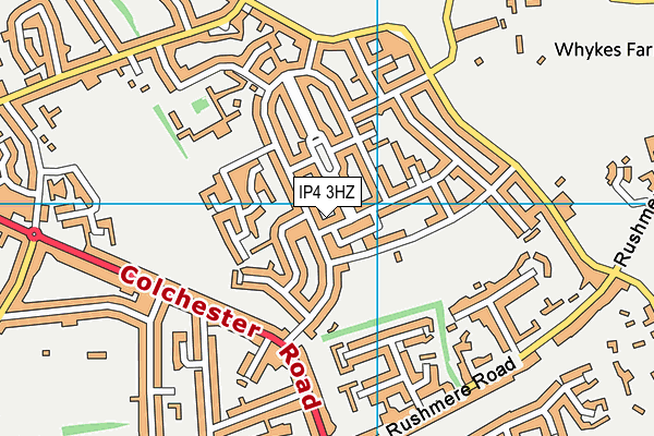 IP4 3HZ map - OS VectorMap District (Ordnance Survey)