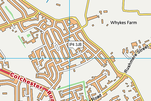 IP4 3JB map - OS VectorMap District (Ordnance Survey)