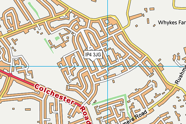 IP4 3JG map - OS VectorMap District (Ordnance Survey)