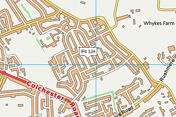 IP4 3JH map - OS VectorMap District (Ordnance Survey)