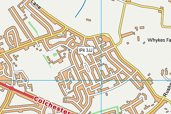 IP4 3JJ map - OS VectorMap District (Ordnance Survey)