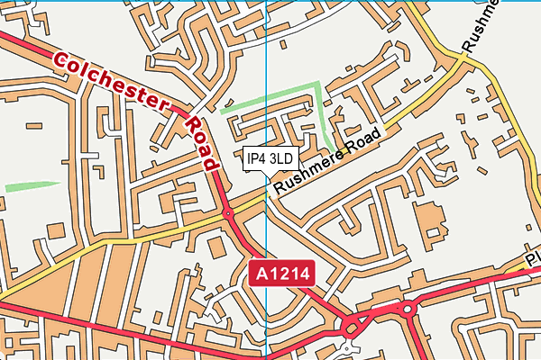 IP4 3LD map - OS VectorMap District (Ordnance Survey)