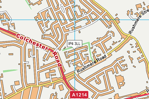 IP4 3LL map - OS VectorMap District (Ordnance Survey)
