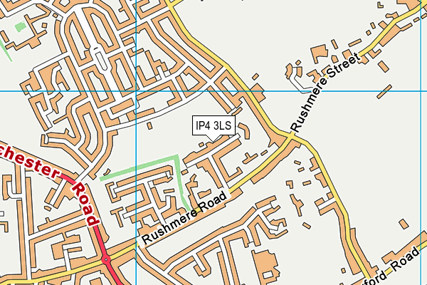 IP4 3LS map - OS VectorMap District (Ordnance Survey)