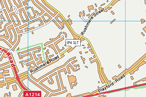IP4 3LT map - OS VectorMap District (Ordnance Survey)