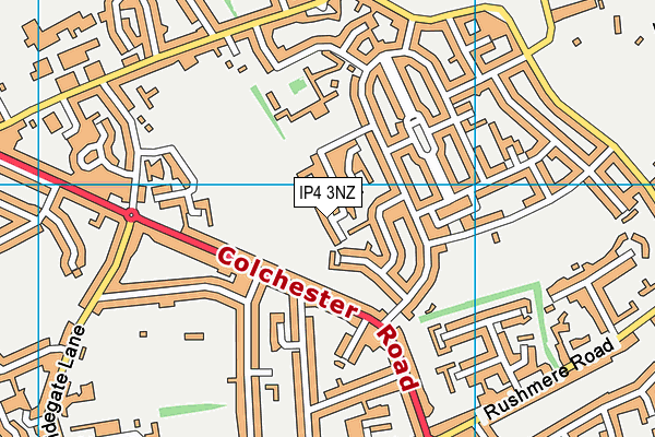 IP4 3NZ map - OS VectorMap District (Ordnance Survey)