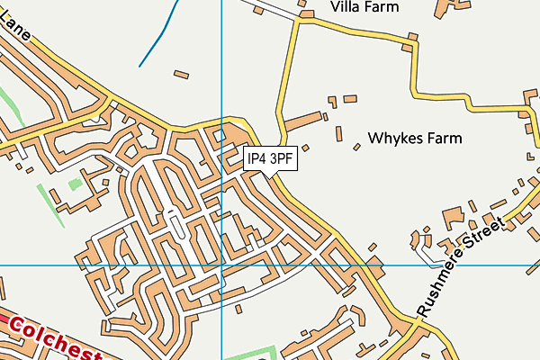 IP4 3PF map - OS VectorMap District (Ordnance Survey)