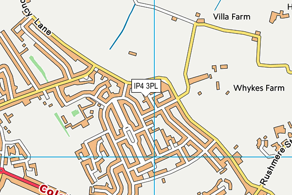 IP4 3PL map - OS VectorMap District (Ordnance Survey)