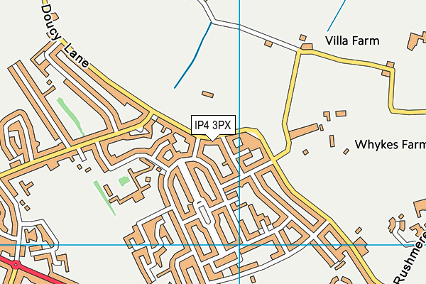 IP4 3PX map - OS VectorMap District (Ordnance Survey)