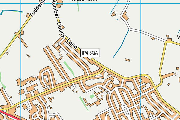 IP4 3QA map - OS VectorMap District (Ordnance Survey)