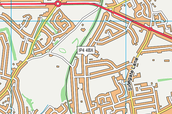 IP4 4BX map - OS VectorMap District (Ordnance Survey)