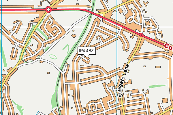 IP4 4BZ map - OS VectorMap District (Ordnance Survey)