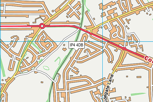 IP4 4DB map - OS VectorMap District (Ordnance Survey)