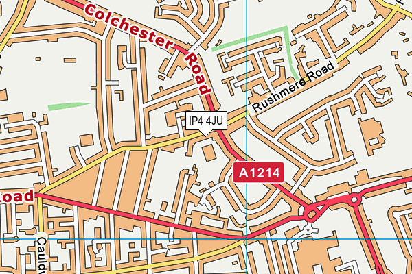 IP4 4JU map - OS VectorMap District (Ordnance Survey)