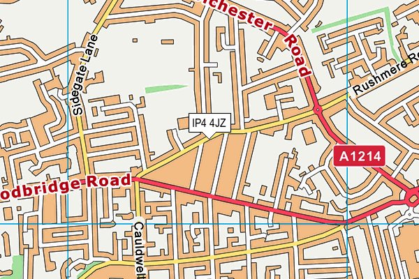 IP4 4JZ map - OS VectorMap District (Ordnance Survey)