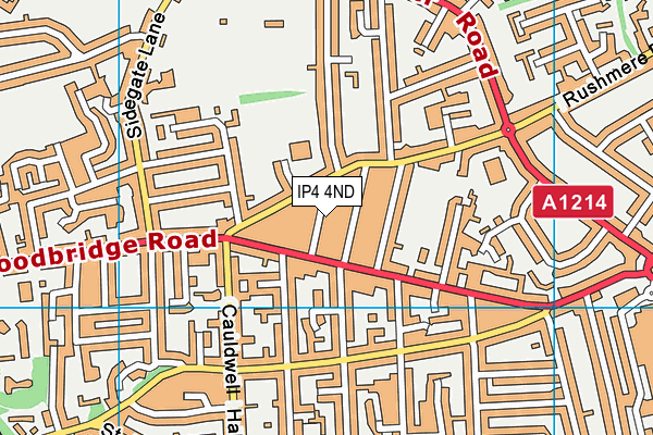 IP4 4ND map - OS VectorMap District (Ordnance Survey)