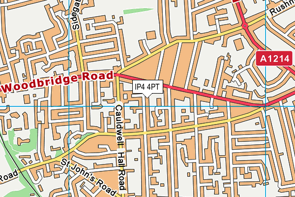 IP4 4PT map - OS VectorMap District (Ordnance Survey)