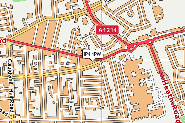 IP4 4PW map - OS VectorMap District (Ordnance Survey)