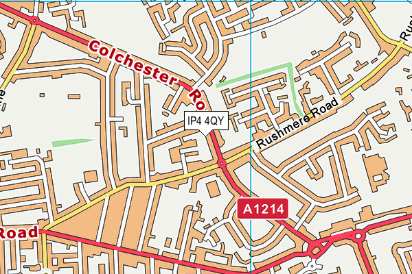 IP4 4QY map - OS VectorMap District (Ordnance Survey)