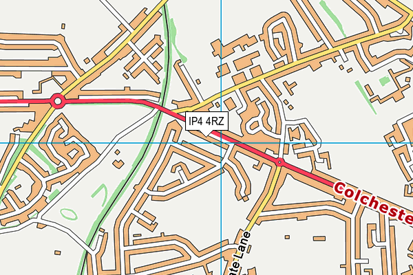 IP4 4RZ map - OS VectorMap District (Ordnance Survey)