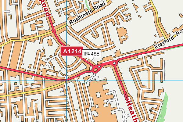 IP4 4SE map - OS VectorMap District (Ordnance Survey)