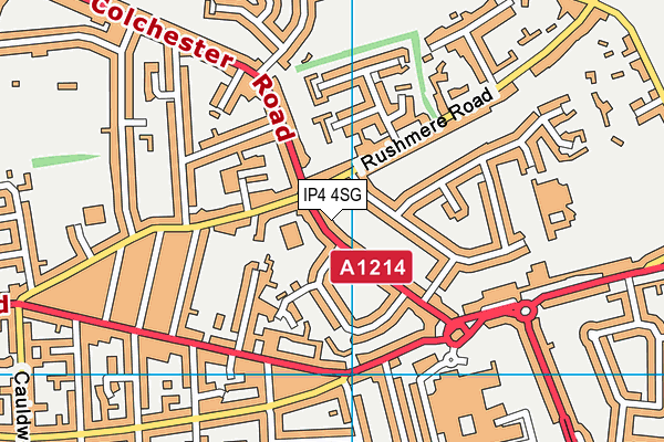 IP4 4SG map - OS VectorMap District (Ordnance Survey)