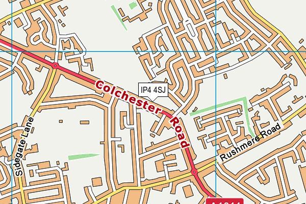 IP4 4SJ map - OS VectorMap District (Ordnance Survey)