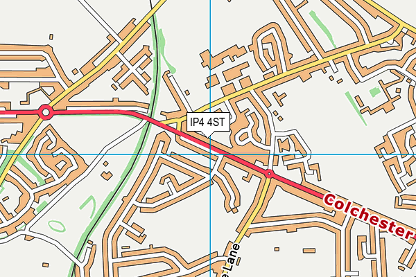 IP4 4ST map - OS VectorMap District (Ordnance Survey)