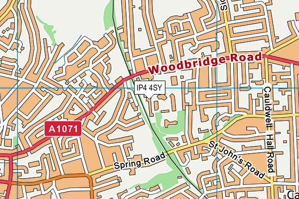 IP4 4SY map - OS VectorMap District (Ordnance Survey)